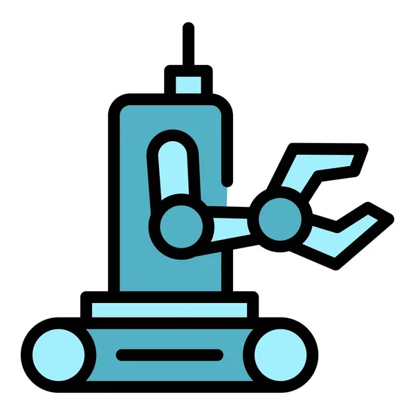 Mano Robot Icono Contorno Vector Androide Lindo Bot Color Plano — Archivo Imágenes Vectoriales