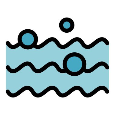 Hava dalgası ikonu ana hat vektörü. Hava temizliği. Rüzgar koruma rengi düz