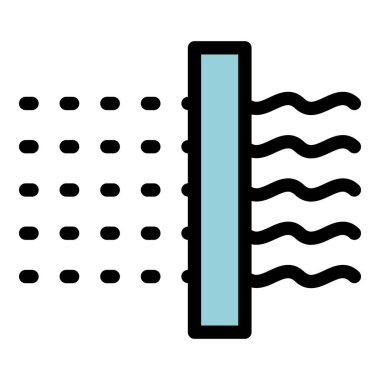 Hava filtresi kuru simge dış hat vektörü. Temiz toz. Akış ekolojisi rengi düz