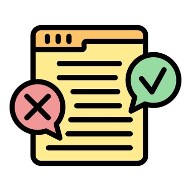 Web araştırma simgesi ana hatları vektörü. Müşteri incele. Çevrimiçi servis rengi düz