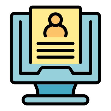 Çevrimiçi gözden geçirme simgesi ana hatlarını göster. Dijital destek. İş hizmeti rengi düz