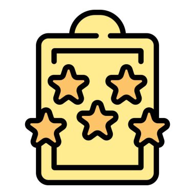 Pano gözden geçirme simgesi ana hatları vektörü. Dijital destek. Müşteri hizmeti rengi düz