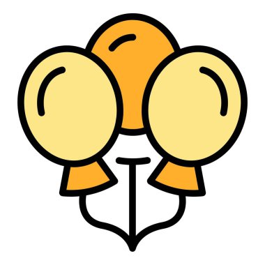 Düğün balonları ikonu ana hatları vektörü. Etkinlik servisi. Yönetici merasim rengi düz