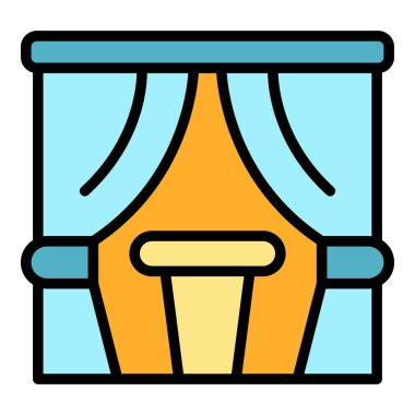 Parti düğün ikonu taslak vektörü. Etkinlik servisi. Teslimat hediyesi rengi düz