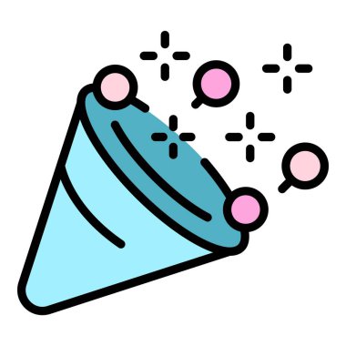 Düğün ikonu taslak vektörü. Etkinlik servisi. Hediye planlama rengi düz