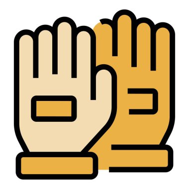 Spor eldivenleri ikon ana hatları vektörü. Mağaza dükkanı. Fitness merkezi rengi düz