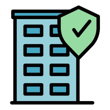 Koruma evi ikonu ana hat vektörü. Sosyal Hizmetler. Renk düzlüğünden uzak dur