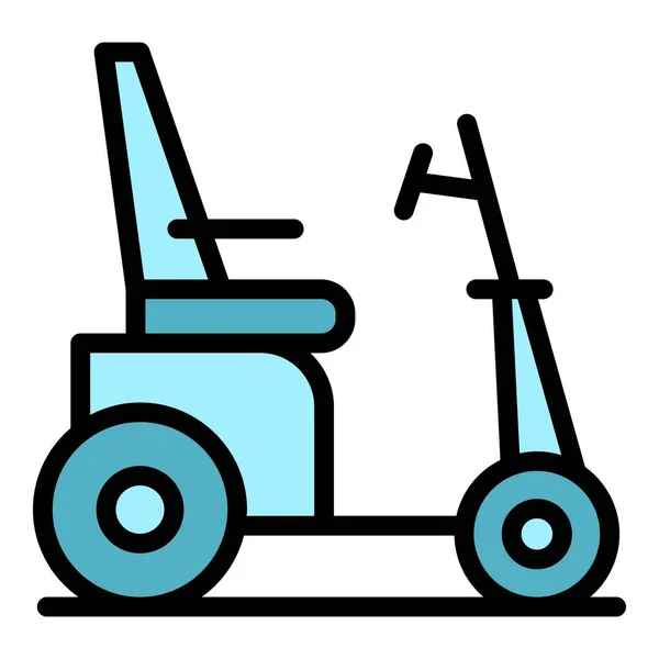 Buggy Icône Fauteuil Roulant Électrique Contour Vecteur Chaise Scooter Mobilité — Image vectorielle