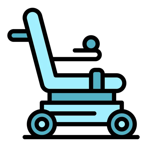 Disabled Electric Wheelchair Icon Outline Vector Scooter Chair Mobility Power — Stock Vector