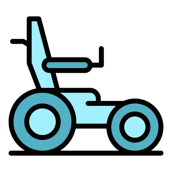 Ikona Pasażera Wózku Inwalidzkim Władza Krzesła Skuter Elektryczny Kolor Płaski — Wektor stockowy