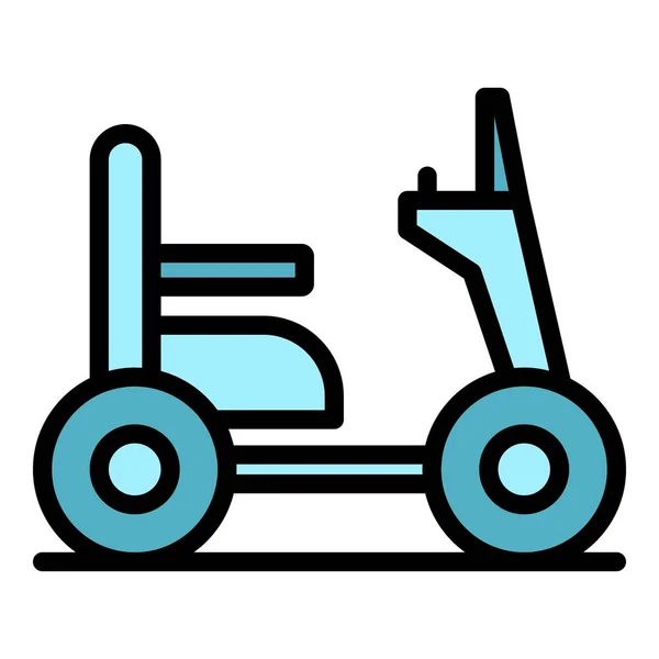 Elektryczna Ikona Mocy Wózka Inwalidzkiego Napęd Scooter Krzesło Kolor Płaski — Wektor stockowy