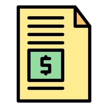 Ödeme kâğıdı ana hatları vektörü. Banka parası. Denge servisi rengi düz