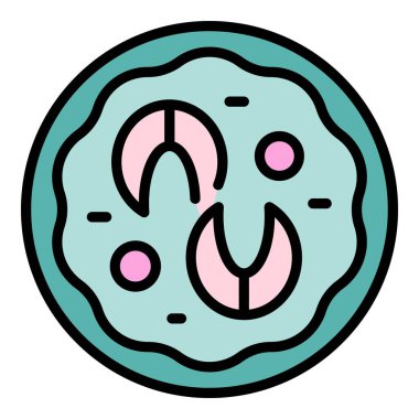 Karayip balık ikonu ana hatları vektörü. Peri yemeği. Ceviche tabak rengi düz