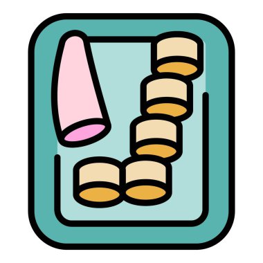 Limon tabağı ana hatları vektörü. Yemek perisi. Et suyu rengi düz