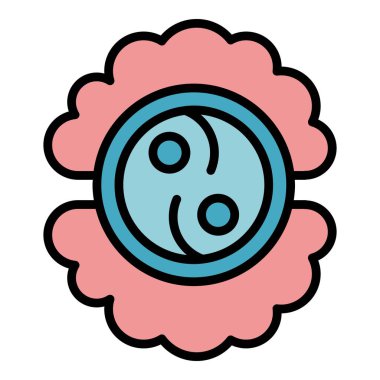 Ruh sağlığı ikonu ana hatları vektörü. Olumlu düşün. Çalışma başlığı rengi düz