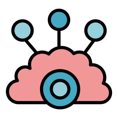 Beyin işi simgesi ana hat vektörü. Eq pozitif. Yetenekli başlık rengi düz