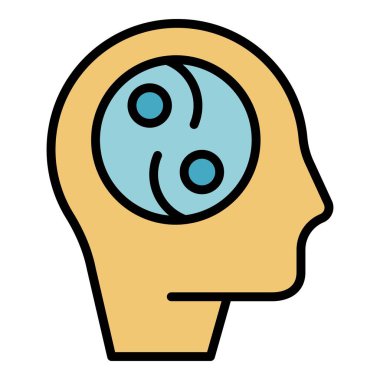 Zihin dengesi simgesi dış hat vektörü. Zihinsel duygu. Eq rengi düz çalıştırılıyor