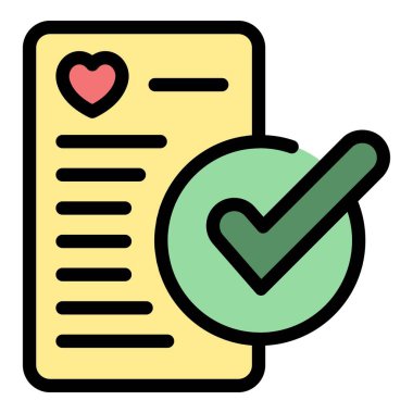 Covid sağlık pasaport ikonu ana hatları vektörü. Dijital sertifika. Geçiş rengi düz