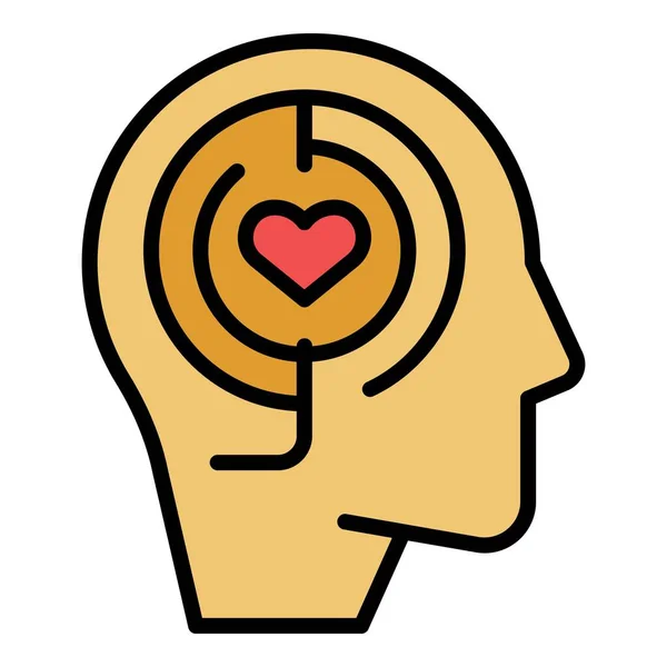 Emotionale Intelligenz Icon Outline Vektor Geistiges Gehirn Emotion Gesundheit Farbe — Stockvektor
