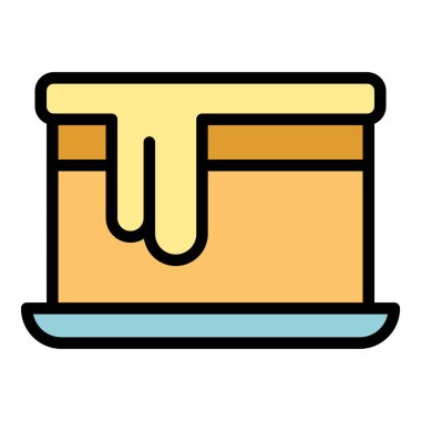 Avustralya pasta ikonu ana hatlı vektör. Yemek mutfağı. Akşam yemeği rengi düz