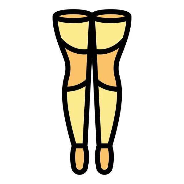 Κάλτσες Κυκλοφορία Εικονίδιο Περίγραμμα Διάνυσμα Φάκελος Συμπίεσης Γυναίκα Κιρσούς Χρώμα — Διανυσματικό Αρχείο