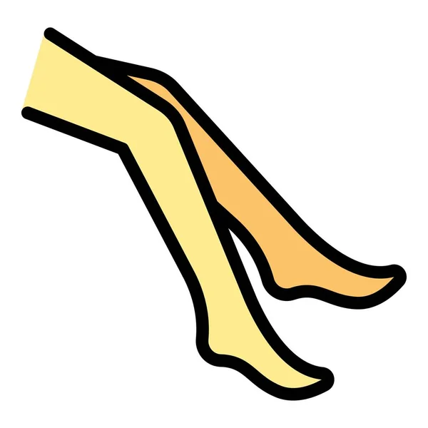 Basınçlı Çorap Ikonu Ana Hatları Vektörü Varisli Kan Dolaşım Bacağı — Stok Vektör