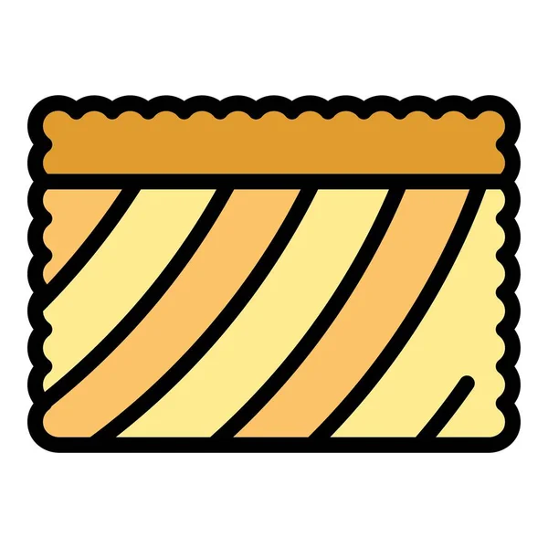 オーストラリアのクッキーアイコンアウトラインベクトル ディッシュディナー 料理フードカラーフラット — ストックベクタ