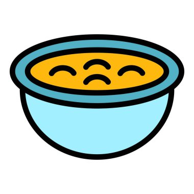 Avusturya çorba ikonu ana hatları vektörü. Yiyecek, Avusturalya. Sığır eti rengi düz