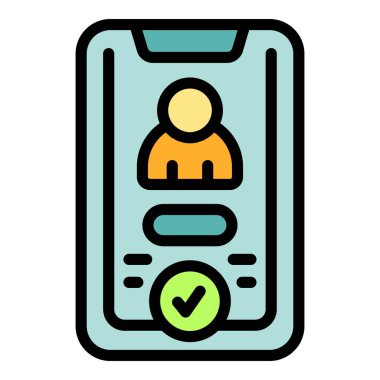 Akıllı telefon simgesi giriş vektörü. Hesap oluşturun. Kullanıcı dijital rengi düz