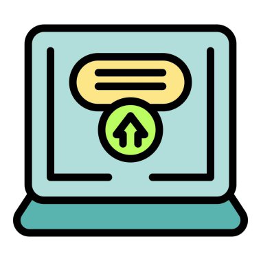 İş sayfası simgesi ana hat vektörü. Form kaydı. Web erişim rengi düz