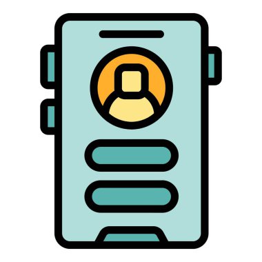 Giriş simgesi dış hat vektörüne eriş. Kayıt ağı. Kullanıcı dijital rengi düz