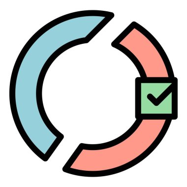 Grafik seçim simgesi ana hatları vektörü. Çevrimiçi oy. Dijital anket rengi düz