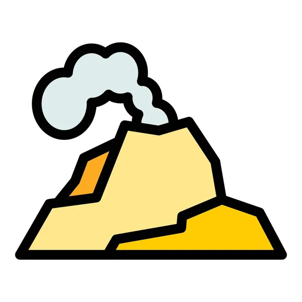 Вулканический Вектор Извержения Вулкан Горит Цвет Пепла Магмы — стоковый вектор