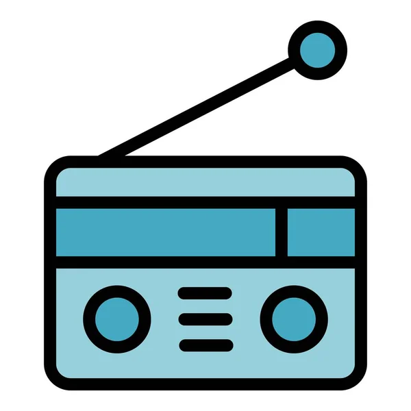 Περίγραμμα Διανύσματος Εικονιδίου Ραδιοφωνικού Ρεύματος Βίντεο Συνέδριο Κοινωνική Διαμονή Χρώμα — Διανυσματικό Αρχείο