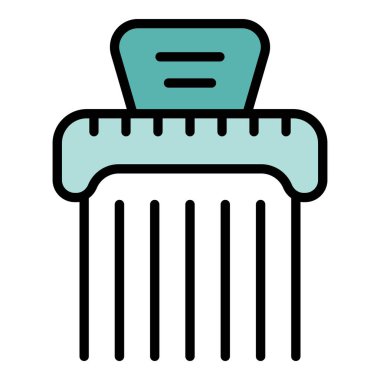 Taraklı saç ikonu ana hat vektörü. Güzellik salonu. Bakım ekipmanı rengi düz