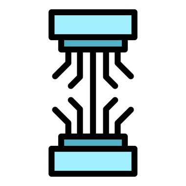 Optik fiber ikon ana hat vektörü. İnternet kablosu. Fiber tel rengi düz