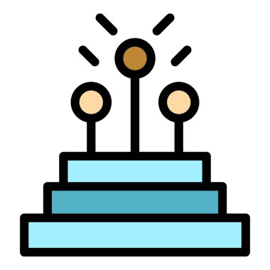 Veri fiber simgesi ana hat vektörü. Optik kablo. İnternet ağı rengi düz