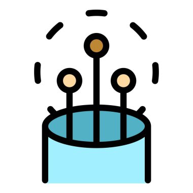 Fiber elektronik ikon ana hatları vektörü. Optik kablo. İnternet ağı rengi düz