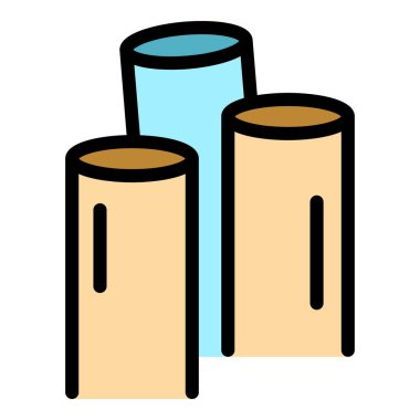 Fiber tel ikon dış hat vektörü. Fiber optik. İnternet kablo rengi düz