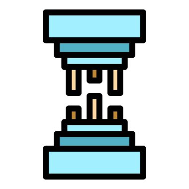 Fiber ikon ana hatları vektörü. Optik kablo. İnternet ağı rengi düz