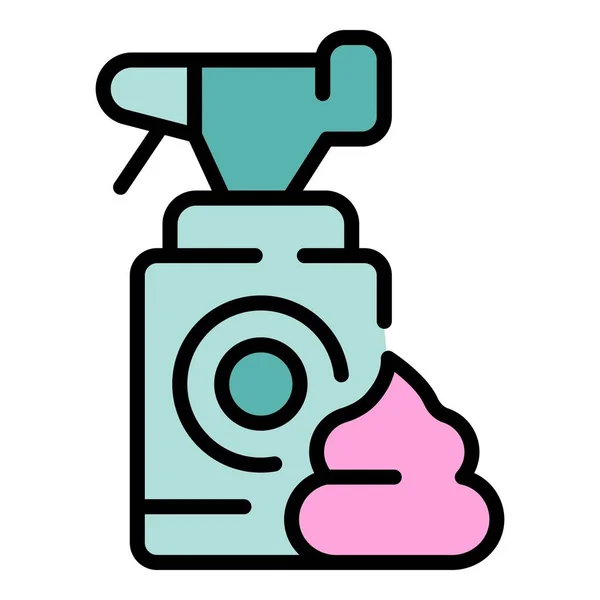 Haarschuim Spray Icoon Omtrek Vector Vrouwelijke Shampoo Salon Kapper Kleur — Stockvector