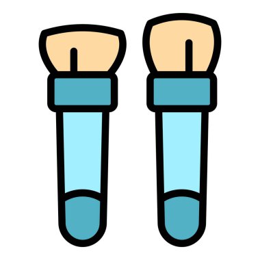 Göz fırçası ikonu ana hatları vektörü. Makyaj malzemesi. Kozmetik araç rengi düz