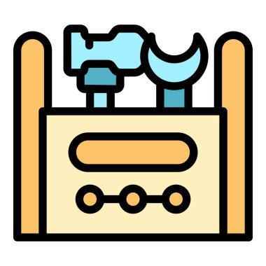 Araç simgesi ana hatları vektörü değiştiriliyor. Ev tasarımı. Daire rengini sil