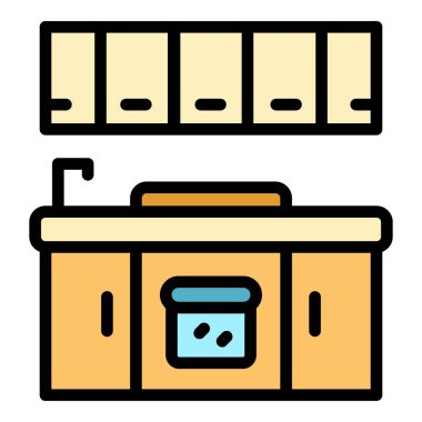 Mutfak ikon ana hatlarını değiştiriyor. Ev tasarımı. Rengi düzelt