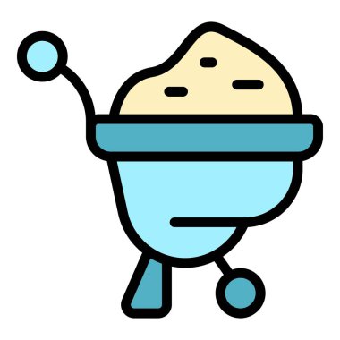 El arabası simgesi taslak vektörü değiştiriliyor. Ev duvarı. Servis içi renk düzlüğü