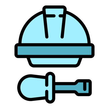 Kask simgesi taslak vektörü değiştiriliyor. Ev tasarımı. Duvar rengini değiştir