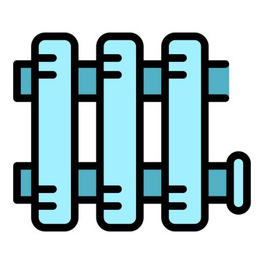 Isı boruları ikon ana hatları vektörü yeniden şekillendiriliyor. Mutfağı kaldırın. Banyo rengi düz