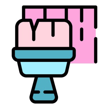 Duvar boyası ikon ana hatları vektörü. Mutfağı kaldırın. Ev rengi düzleştiriliyor