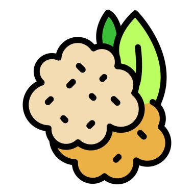 Soya bitkisi ikonu ana hat vektörü. Soya yemeği. Süt çekirdeği rengi düz