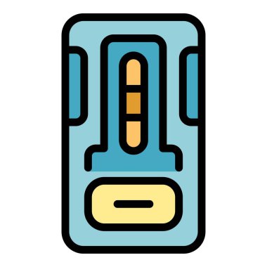 Laboratuvar test simgesi ana hatları vektörü. PCR sağlık. Burun sonucu rengi düz